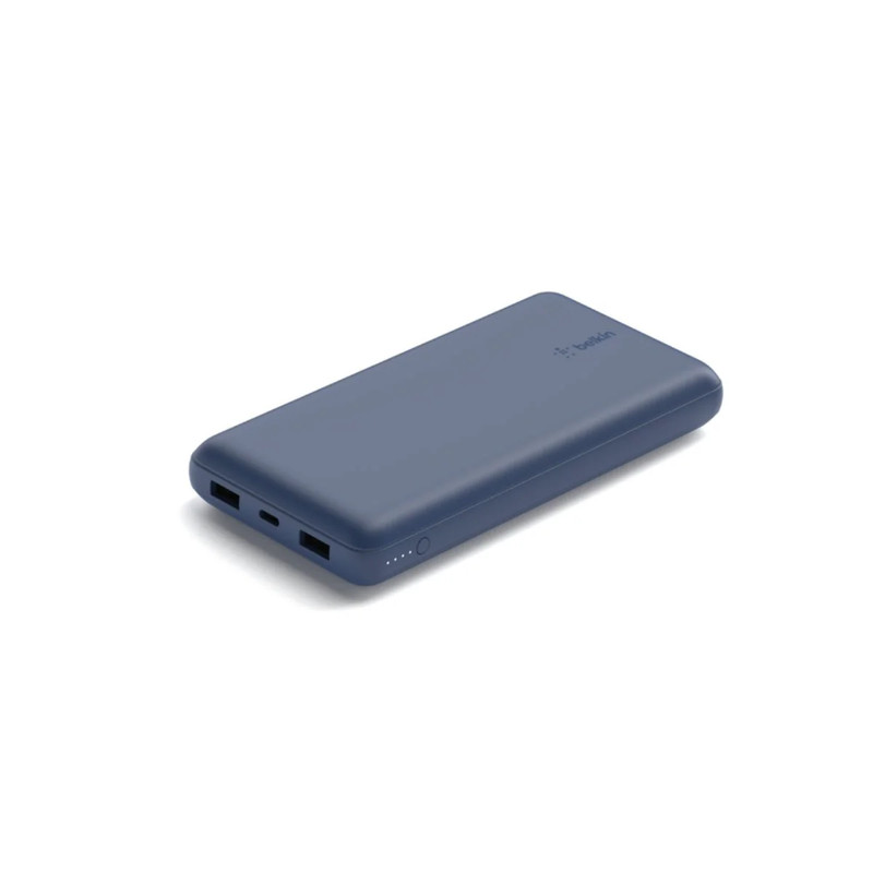 Belkin 20,000 mAh 15W 2 USB-A & USB-C Power Bank - Blue - مزود طاقة